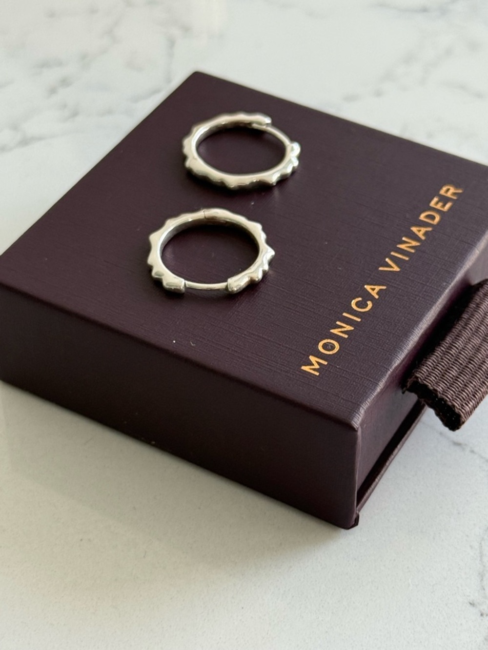 Monica Vinader Siren Muse Ripple Small Hoops Sterling Silver